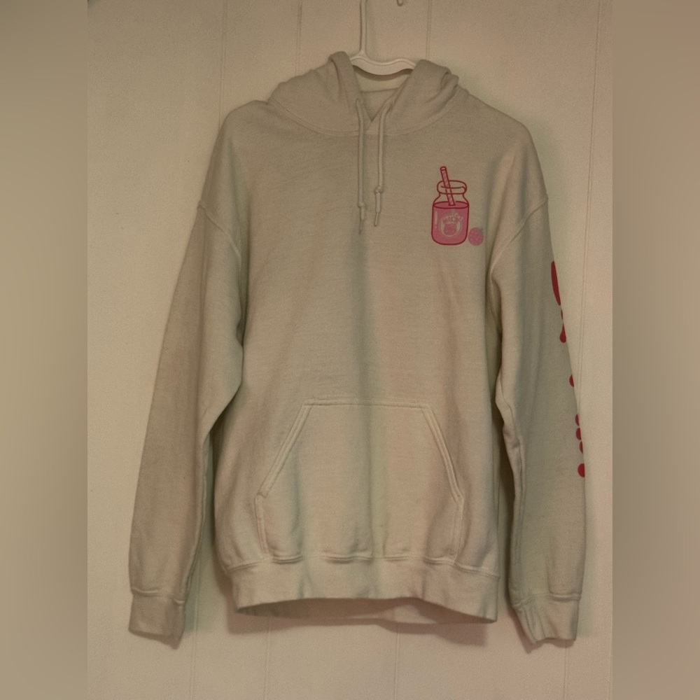 White Sanrio Hello Kitty Strawberry Milk Hoodie